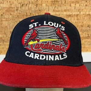VTG St Louis Cardinals 47 Brand Snapback Hat Navy Red MLB Baseball Cap wool Size